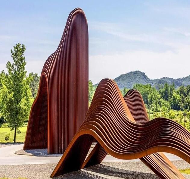 七里河锈钢板造型